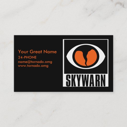 SKYWARN Sturm-Aufklärer-Visitenkarte Visitenkarte (Vorderseite)