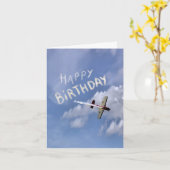 Skywriting Happy Birthday in den Wolken Karte (Gelbe Blume)