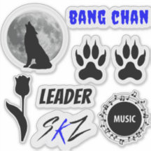 SKZ Bang Chan Aufkleber (Schwarz x Blau) Version