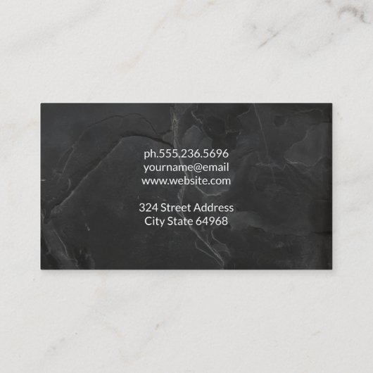 Slab Black Granite Visitenkarte (Rückseite)
