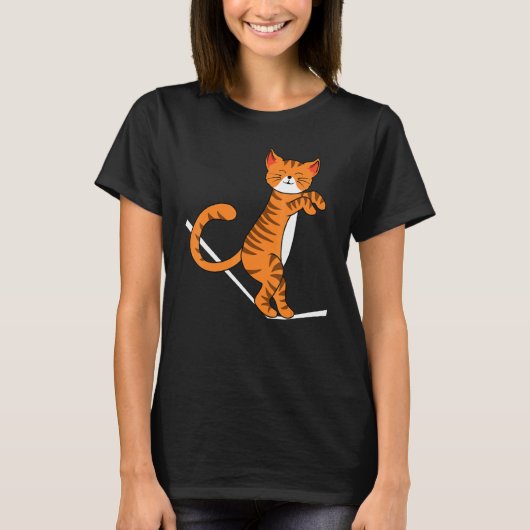 Slackline-Katze Slackline-Begeisteter Slacklining T-Shirt (Vorderseite)