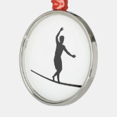 Slackline Silbernes Ornament (Links)
