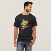 Slackliner-Katze auf Slacklining T-Shirt (Vorne ganz)