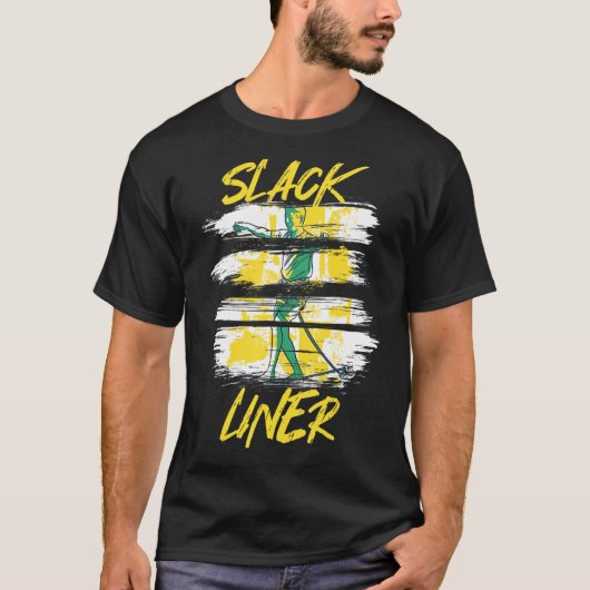 Slackliner Slackline Slacklining Tricklining Highl T-Shirt (Vorderseite)