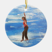 Slacklining Art Keramik Ornament (Vorne)