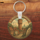 Slagelse Dänemark Turm Schlüsselanhänger (Rückseite)