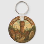 Slagelse Dänemark Turm Schlüsselanhänger (Rückseite)