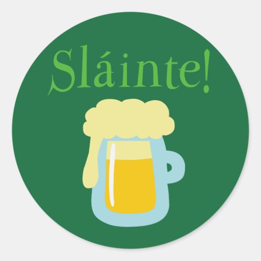 Sláinte Beer Runder Aufkleber (Vorderseite)