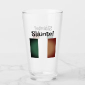 Sláinte! Bierglas der irischen Flagge St Patrick's Glas (Vorderseite)