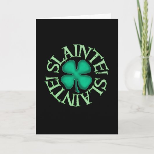 Slainte black greeting card karte (Vorderseite)