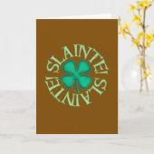 Slainte braune Grußkarte Karte (Gelbe Blume)
