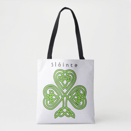 Slainte Celtic Irish Kleeblatt Design Tasche (Vorderseite)