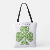 Slainte Celtic Irish Kleeblatt Design Tasche (Rückseite)