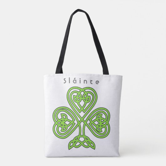 Slainte Celtic Irish Kleeblatt Design Tasche (Rückseite)