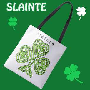 Slainte Celtic Irish Kleeblatt Design Tasche