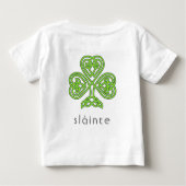 Slainte Celtic Kleeblatt Green St. Patrick's Day Baby T-shirt (Rückseite)