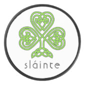 Slainte Celtic Kleeblatt Green St. Patrick's Day Eishockey Puck (Vorderseite)