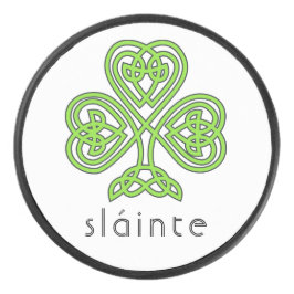 Slainte Celtic Kleeblatt Green St. Patrick's Day Eishockey Puck