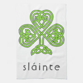 Slainte Celtic Kleeblatt Green St. Patrick's Day Geschirrtuch