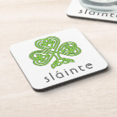 Slainte Celtic Kleeblatt Green St. Patrick's Day Getränkeuntersetzer (Linke Seite)