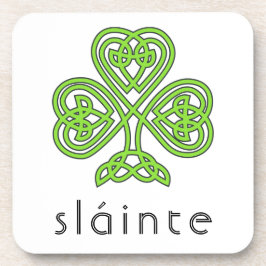Slainte Celtic Kleeblatt Green St. Patrick's Day Getränkeuntersetzer
