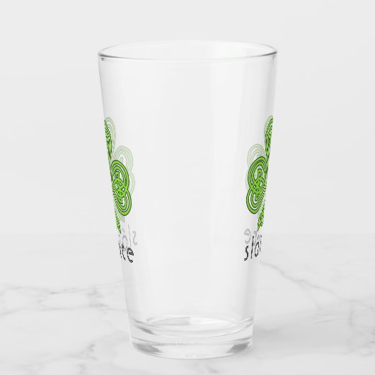 Slainte Celtic Kleeblatt Green St. Patrick's Day Glas (Links)