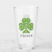 Slainte Celtic Kleeblatt Green St. Patrick's Day Glas (Vorderseite)