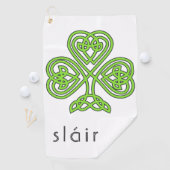 Slainte Celtic Kleeblatt Green St. Patrick's Day Golfhandtuch (Insitu)