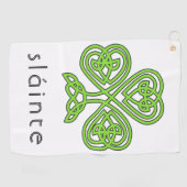 Slainte Celtic Kleeblatt Green St. Patrick's Day Golfhandtuch (Horizontal)