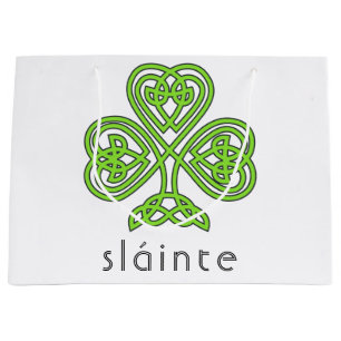 Slainte Celtic Kleeblatt Green St. Patrick's Day Große Geschenktüte