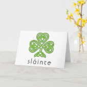 Slainte Celtic Kleeblatt Green St. Patrick's Day Karte (Gelbe Blume)