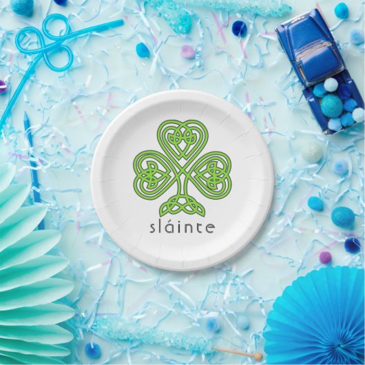 Slainte Celtic Kleeblatt Green St. Patrick's Day Pappteller (Party)