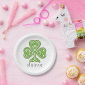 Slainte Celtic Kleeblatt Green St. Patrick's Day Pappteller (Party)
