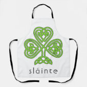 Slainte Celtic Kleeblatt Green St. Patrick's Day Schürze (Vorderseite)