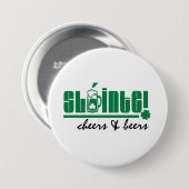Sláinte. Cheers & Beers. St. Patrick's Day Button (Vorne & Hinten)