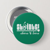 Sláinte. Cheers & Beers. St. Patrick's Day Button (Vorne & Hinten)