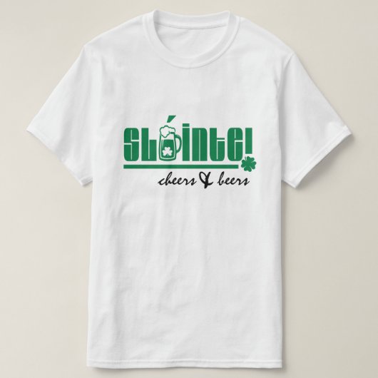 Sláinte. Cheers & Beers. St. Patrick's Day T-Shirt (Design vorne)