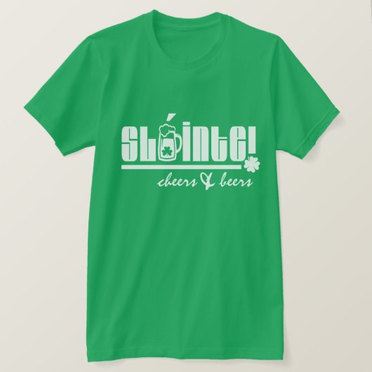 Sláinte. Cheers & Beers. St. Patrick's Day T-Shirt (Design vorne)