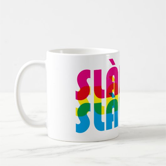 slàinte (cheers in Scottish Gaelic (Gàidhlig) Kaffeetasse (Links)