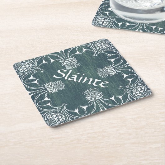 Sláinte Cheers Scottish Thistle Untersetzer (angewinkelt)