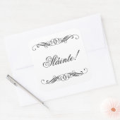 Slainte - Elegante Swirl Wedding Quadratischer Aufkleber (Umschlag)
