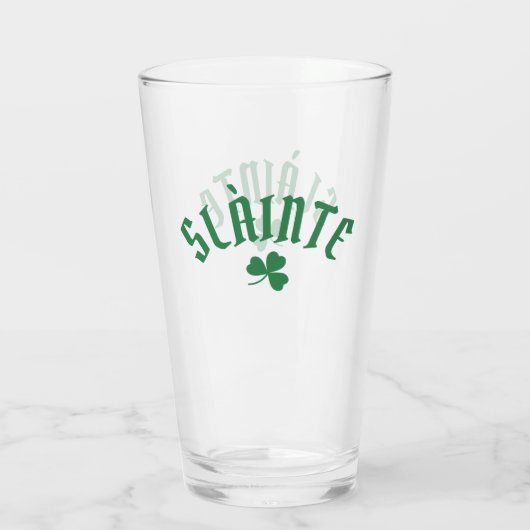SLÀINTE Funny Irish St. Patrick's Day Green Clover Glas (Rückseite)