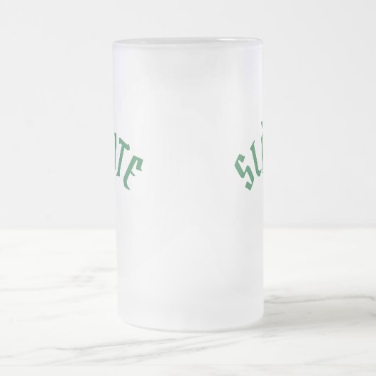 SLÀINTE Funny Irish St. Patrick's Day Green Clover Mattglas Bierglas (Mittel)