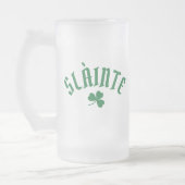 SLÀINTE Funny Irish St. Patrick's Day Green Clover Mattglas Bierglas (Links)