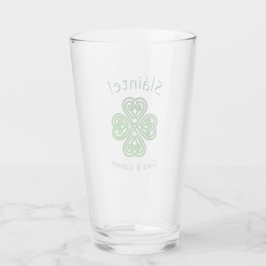 Sláinte Green Celtic Irish Kleeblatt Name Glas (Rückseite)