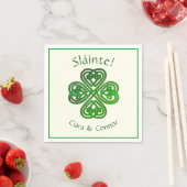 Sláinte Green Celtic Irish Kleeblatt Name Serviette (Beispiel)