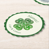 Sláinte Green Celtic Irish Kleeblatt Name Untersetzer (angewinkelt)