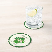 Sláinte Green Celtic Irish Kleeblatt Name Untersetzer (Vor Ort)