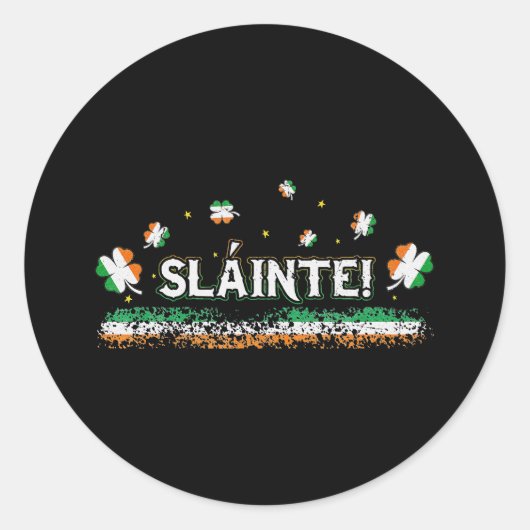 Slainte Ireland Kleeblatt Irish Flag Chef Irland Runder Aufkleber (Vorderseite)
