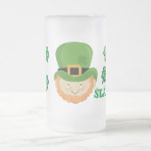 Sláinte! Irische Kobold und Kleeblätter Mattglas Bierglas (Mittel)